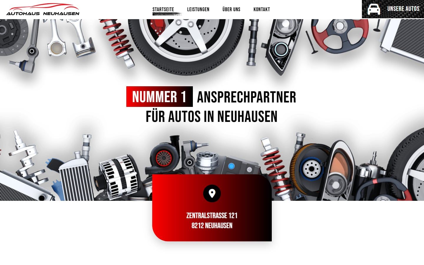 Screenshot der Startseite von Autohaus Neuhausen