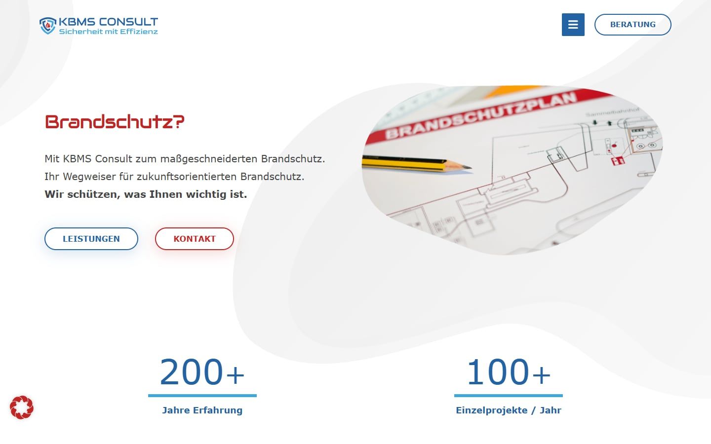 Screenshot der Startseite von KBMS Consult