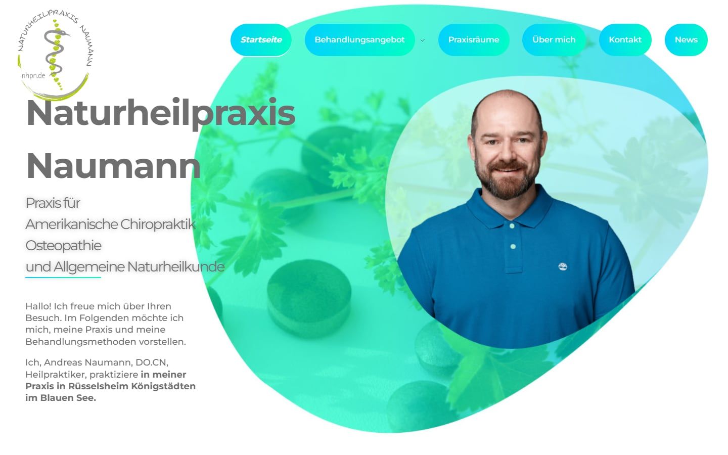 Screenshot der Startseite von Naturheilpraxis Naumann