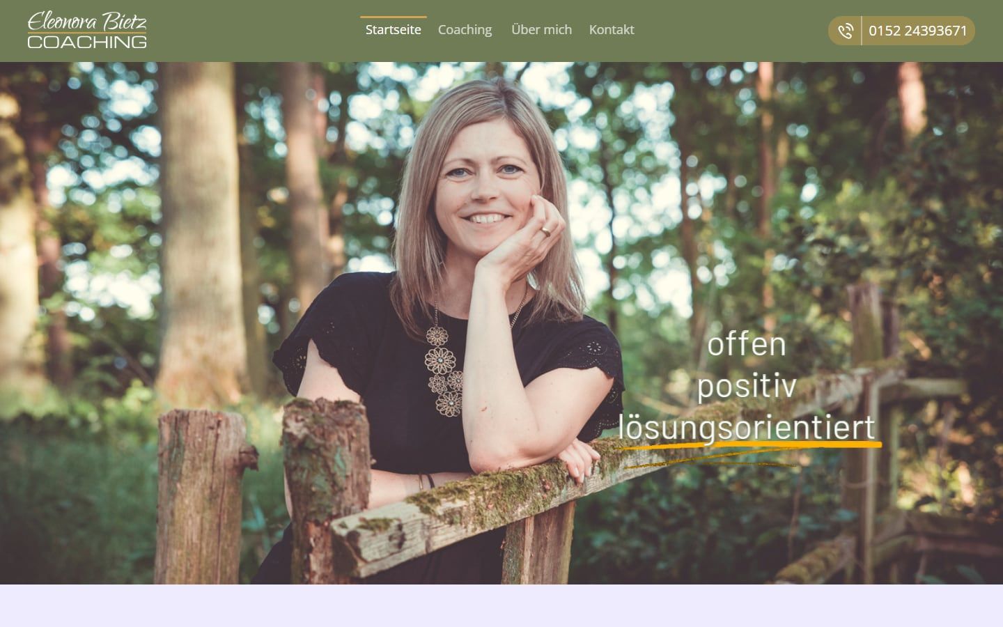 Screenshot der Startseite von Eleonora Bietz Coaching
