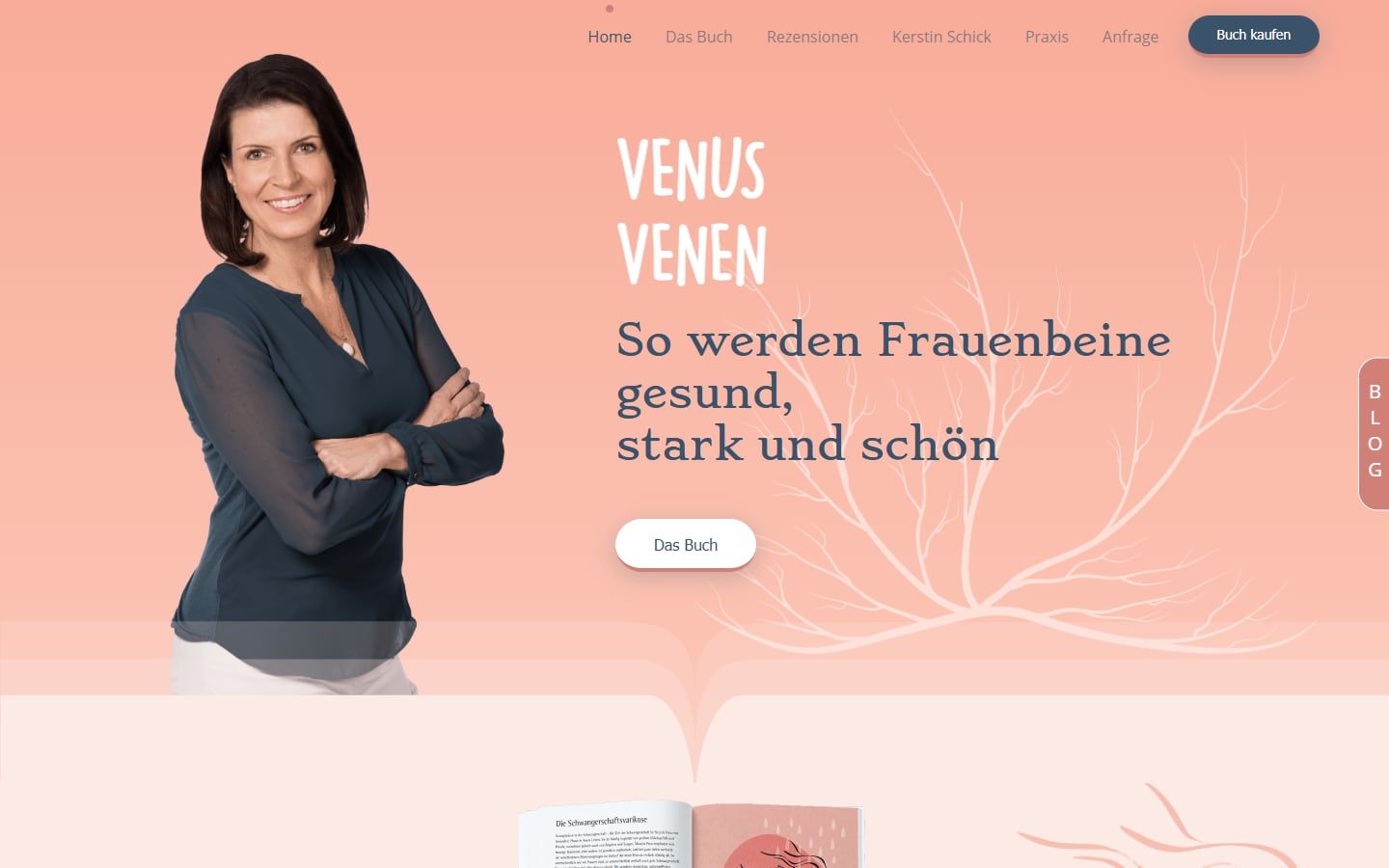 Screenshot der Startseite von Venusvenen – Dr. med. Kerstin Schick